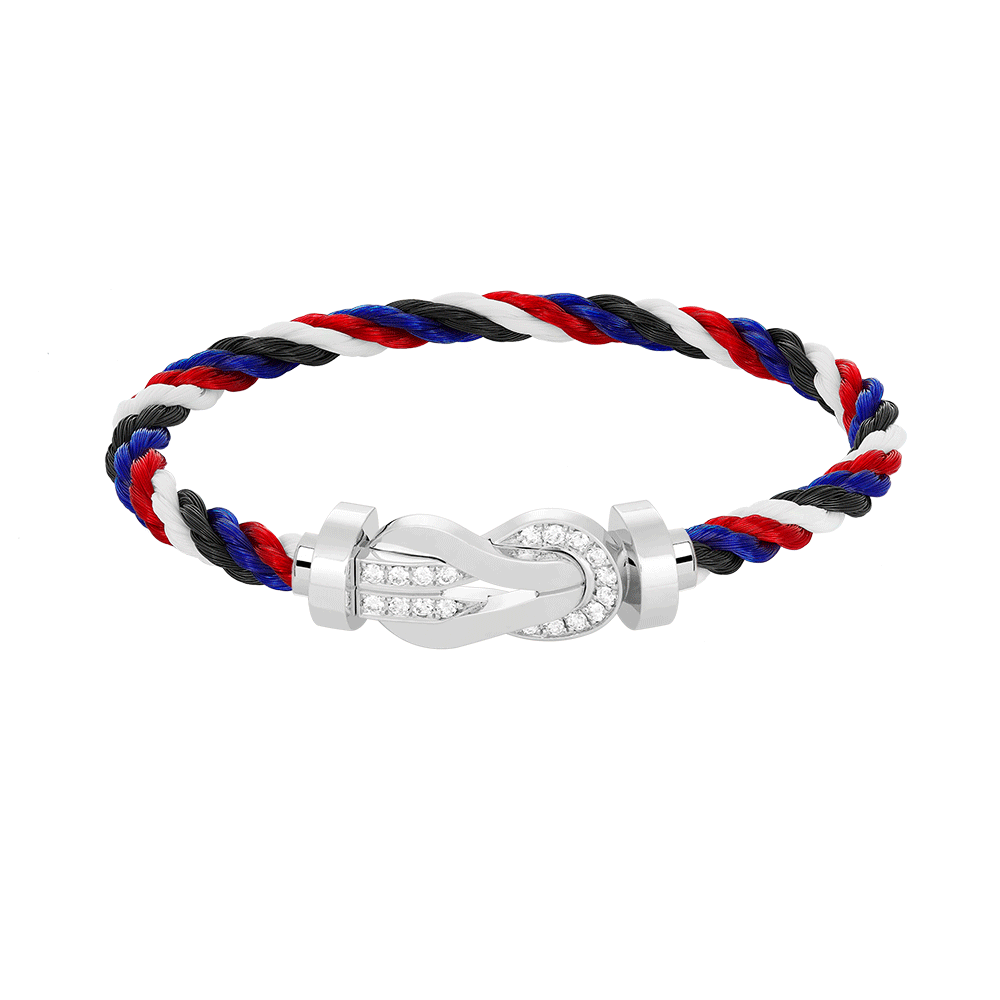 [Glow Muse]CHANCE LARGE 8 FIGURE BUCKLE HALF DIAMOND BRACELET SILVER