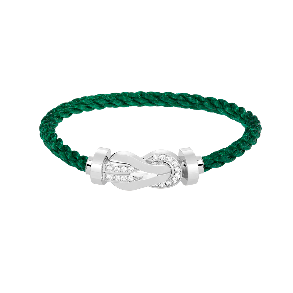 [Glow Muse]CHANCE LARGE 8 FIGURE BUCKLE HALF DIAMOND BRACELET SILVER