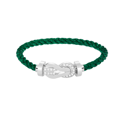 [Glow Muse]CHANCE LARGE 8 FIGURE BUCKLE HALF DIAMOND BRACELET SILVER