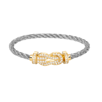 [Glow Muse]CHANCE LARGE 8 FIGURE BUCKLE FULLDIAMOND BRACELET GOLD