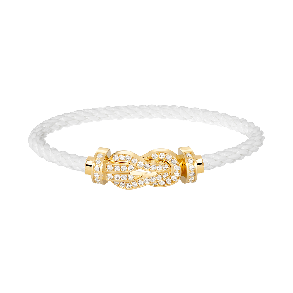 [Glow Muse]CHANCE LARGE 8 FIGURE BUCKLE FULLDIAMOND BRACELET GOLD