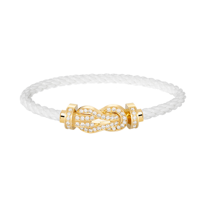 [Glow Muse]CHANCE LARGE 8 FIGURE BUCKLE FULLDIAMOND BRACELET GOLD