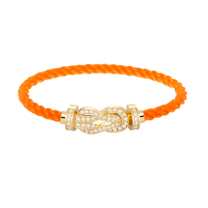 [Glow Muse]CHANCE LARGE 8 FIGURE BUCKLE FULLDIAMOND BRACELET GOLD