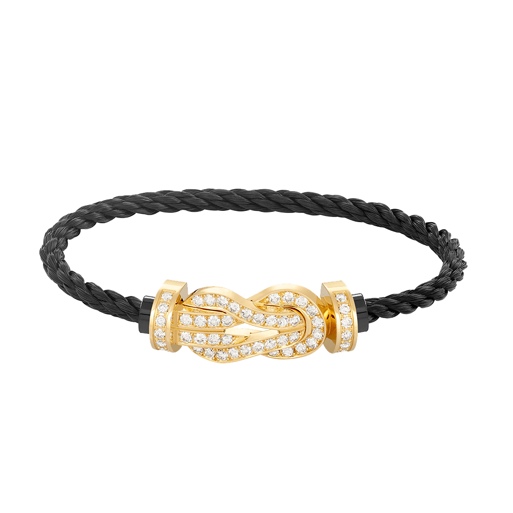[Glow Muse]CHANCE LARGE 8 FIGURE BUCKLE FULLDIAMOND BRACELET GOLD