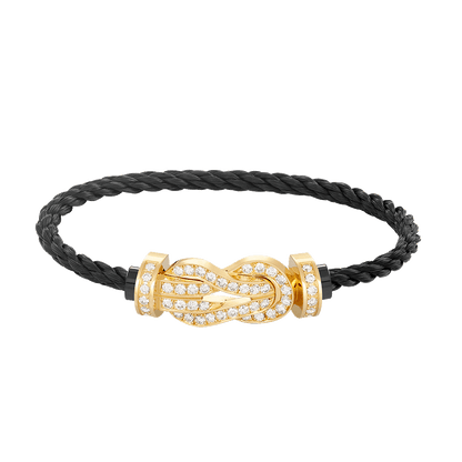 [Glow Muse]CHANCE LARGE 8 FIGURE BUCKLE FULLDIAMOND BRACELET GOLD