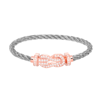 [Glow Muse]CHANCE LARGE 8 FIGURE BUCKLE FULL DIAMOND BRACELET ROSE GOLD