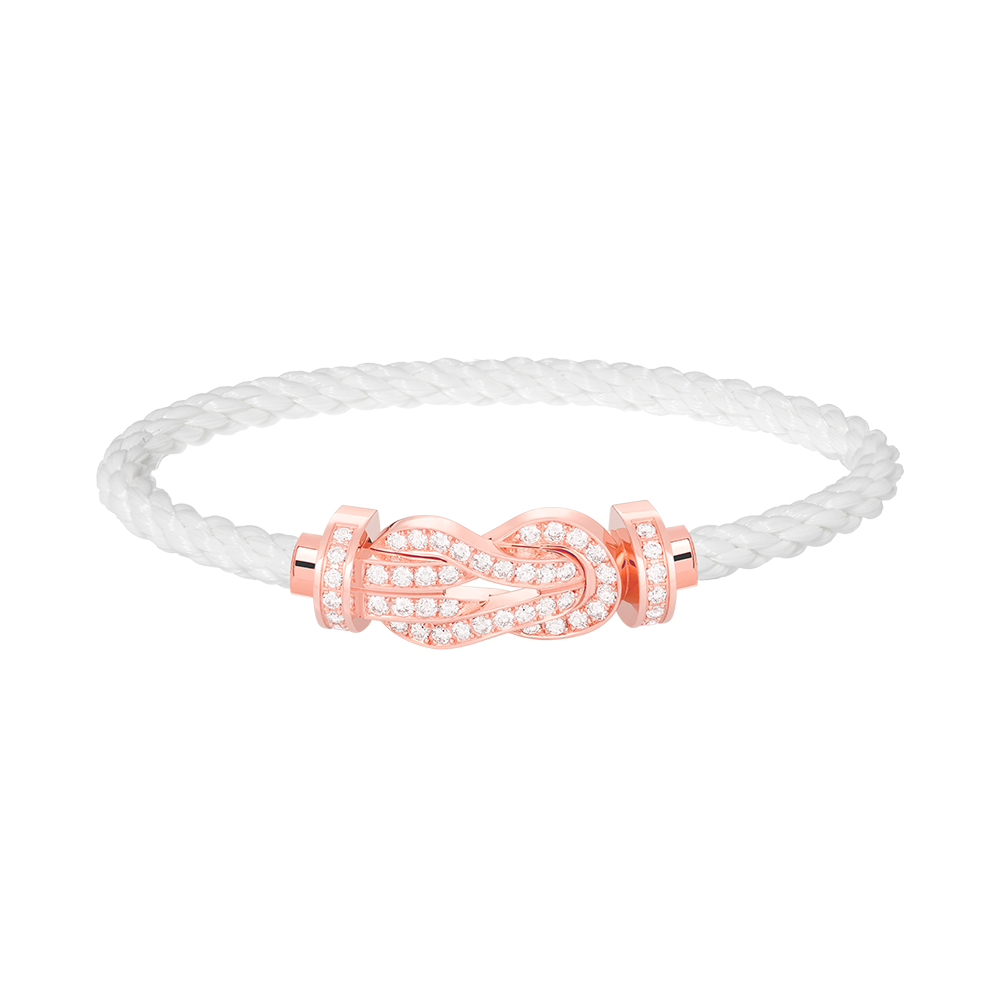 [Glow Muse]CHANCE LARGE 8 FIGURE BUCKLE FULL DIAMOND BRACELET ROSE GOLD