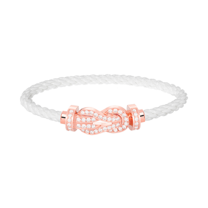 [Glow Muse]CHANCE LARGE 8 FIGURE BUCKLE FULL DIAMOND BRACELET ROSE GOLD