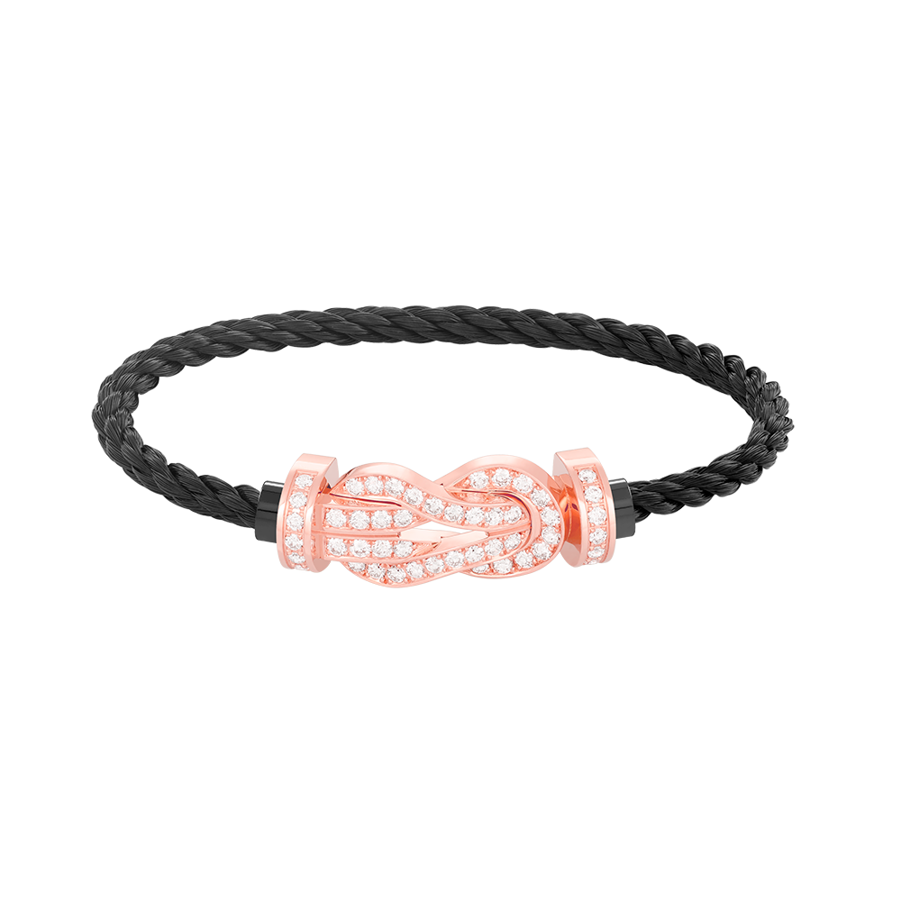 [Glow Muse]CHANCE LARGE 8 FIGURE BUCKLE FULL DIAMOND BRACELET ROSE GOLD