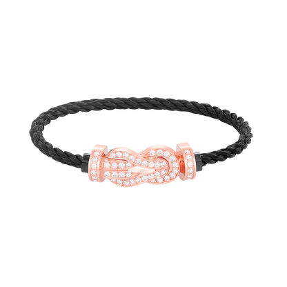 [Glow Muse]CHANCE LARGE 8 FIGURE BUCKLE FULL DIAMOND BRACELET ROSE GOLD