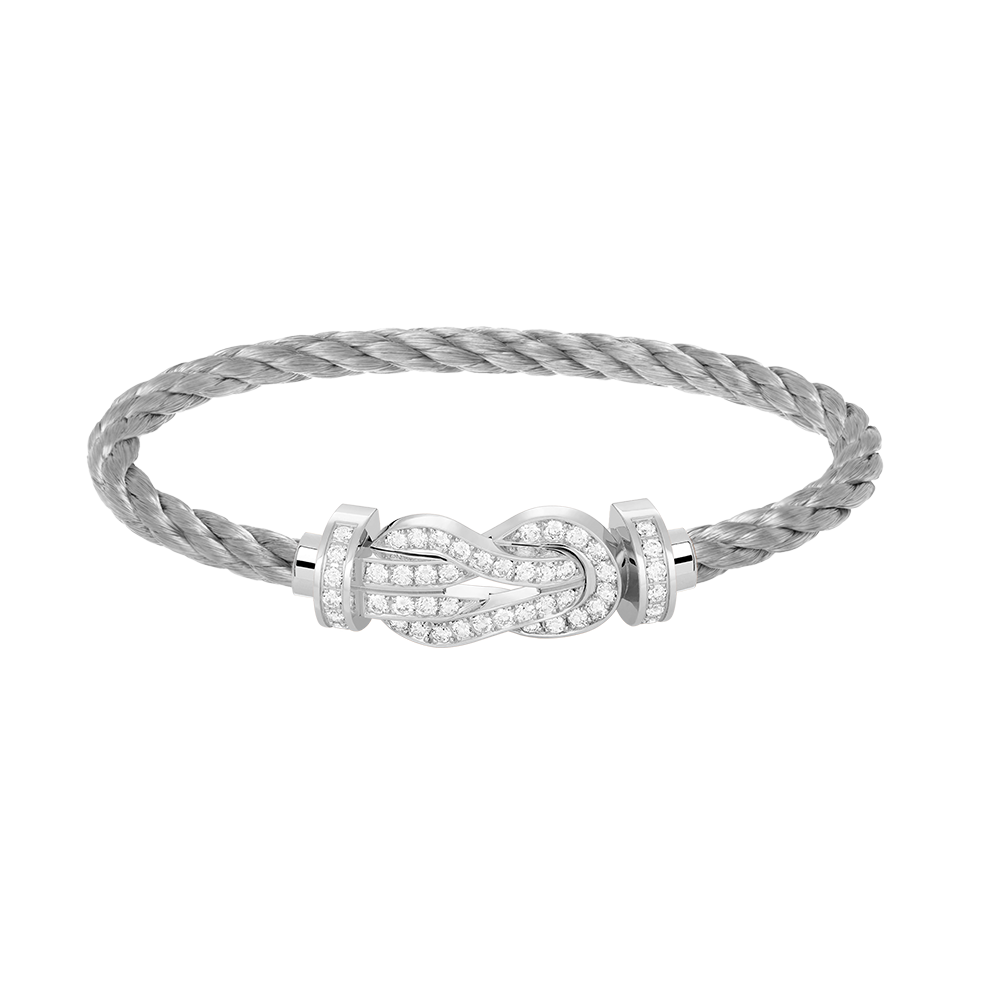 [Glow Muse]CHANCE LARGE 8 FIGURE BUCKLE FULL DIAMOND BRACELET SILVER
