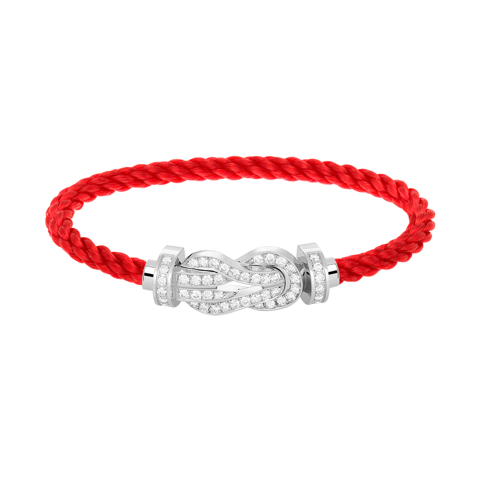 [Glow Muse]CHANCE LARGE 8 FIGURE BUCKLE FULL DIAMOND BRACELET SILVER
