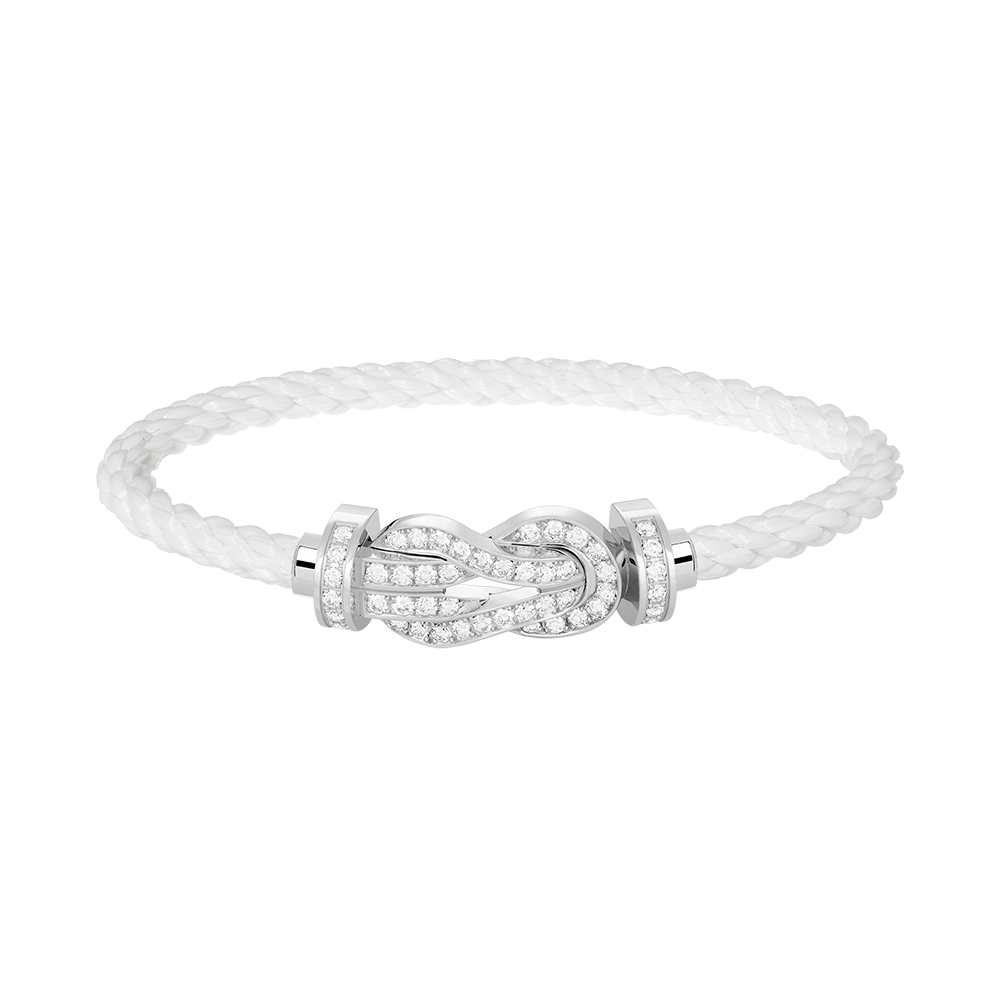 [Glow Muse]CHANCE LARGE 8 FIGURE BUCKLE FULL DIAMOND BRACELET SILVER
