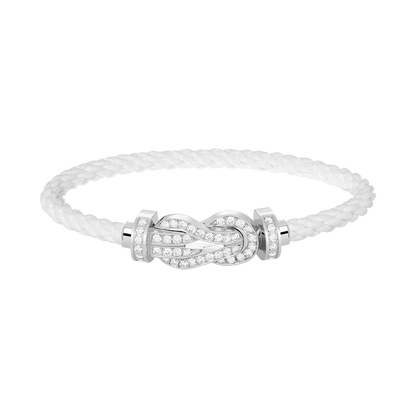 [Glow Muse]CHANCE LARGE 8 FIGURE BUCKLE FULL DIAMOND BRACELET SILVER