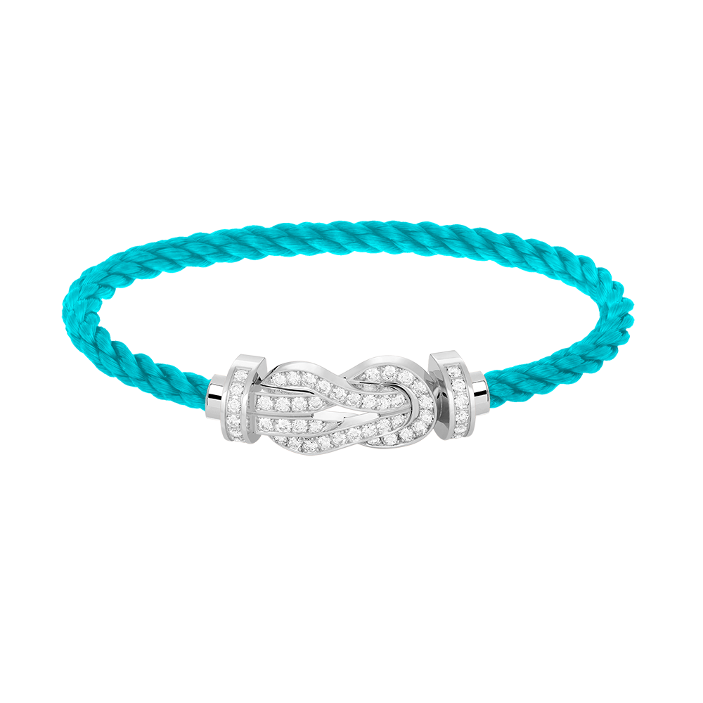 [Glow Muse]CHANCE LARGE 8 FIGURE BUCKLE FULL DIAMOND BRACELET SILVER