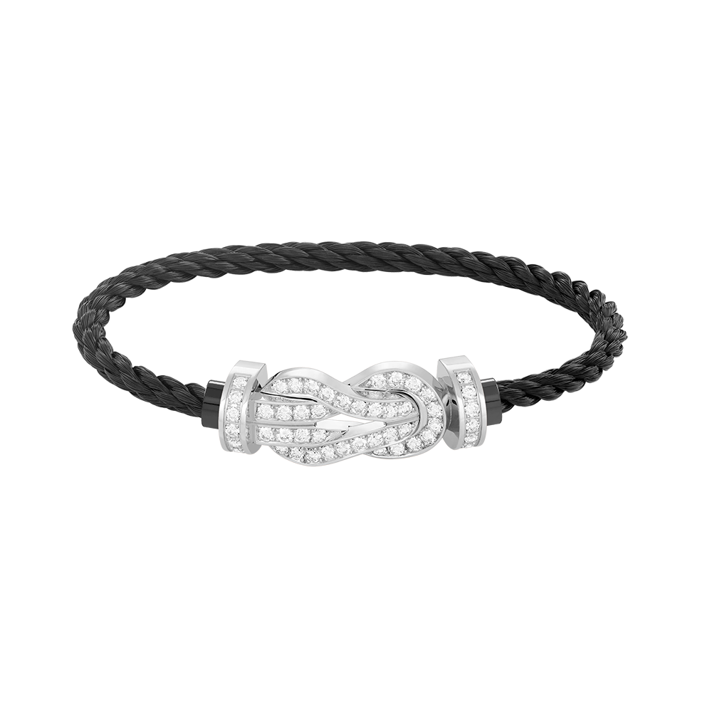 [Glow Muse]CHANCE LARGE 8 FIGURE BUCKLE FULL DIAMOND BRACELET SILVER