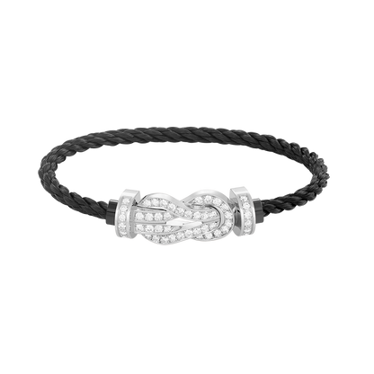 [Glow Muse]CHANCE LARGE 8 FIGURE BUCKLE FULL DIAMOND BRACELET SILVER
