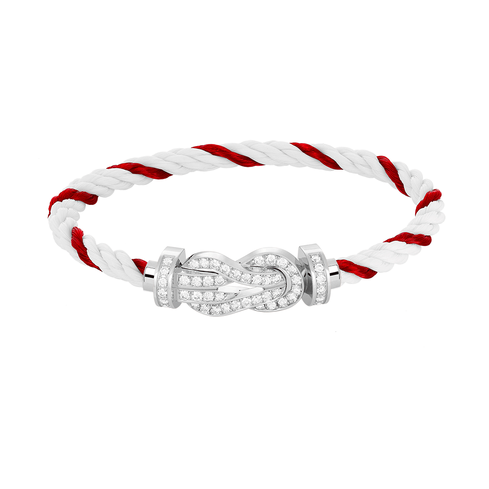 [Glow Muse]CHANCE LARGE 8 FIGURE BUCKLE FULL DIAMOND BRACELET SILVER