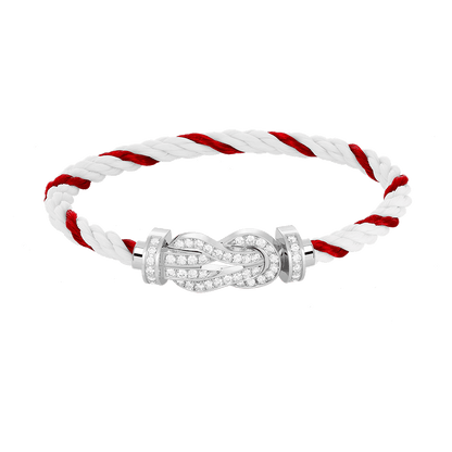 [Glow Muse]CHANCE LARGE 8 FIGURE BUCKLE FULL DIAMOND BRACELET SILVER