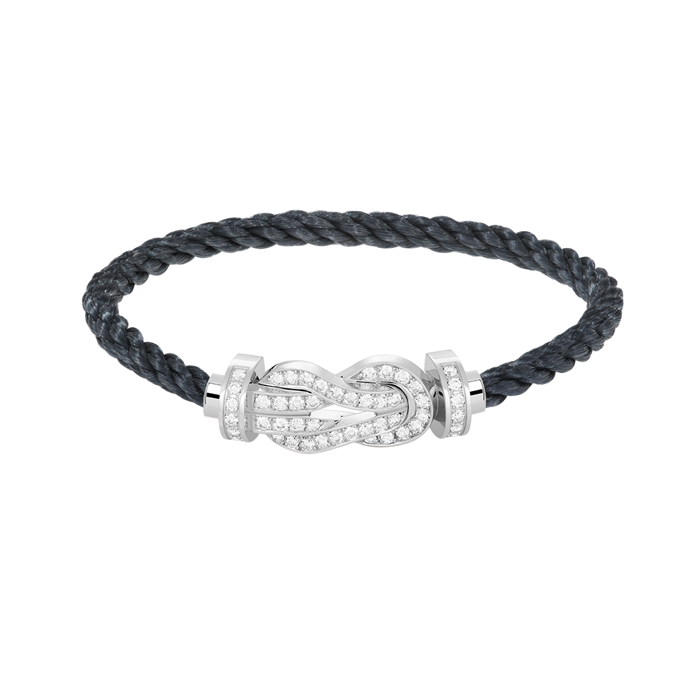 [Glow Muse]CHANCE LARGE 8 FIGURE BUCKLE FULL DIAMOND BRACELET SILVER