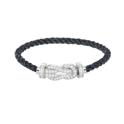 [Glow Muse]CHANCE LARGE 8 FIGURE BUCKLE FULL DIAMOND BRACELET SILVER