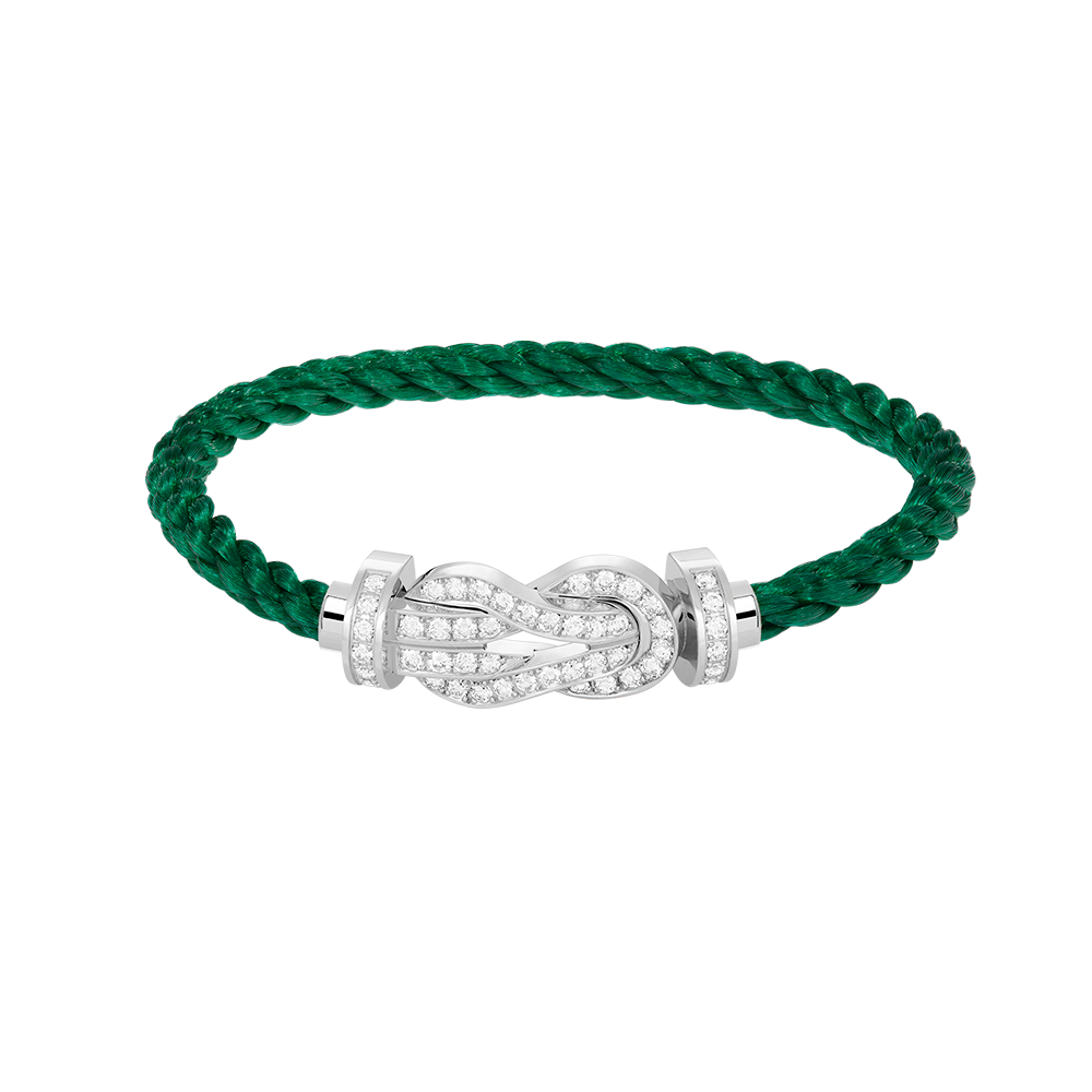 [Glow Muse]CHANCE LARGE 8 FIGURE BUCKLE FULL DIAMOND BRACELET SILVER