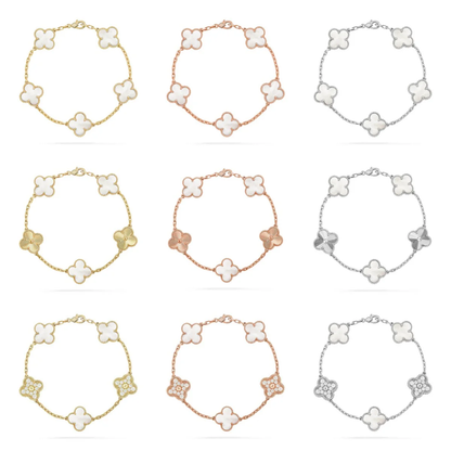 [⭐Glow Muse]CLOVER WHITE PEARL MOP 5 MOTIF BRACELET COLLECTION