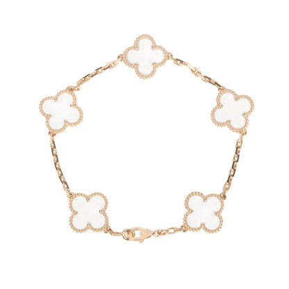 [Glow Muse]CLOVER 5 MOTIF ROCK CRYSTAL BRACELET
