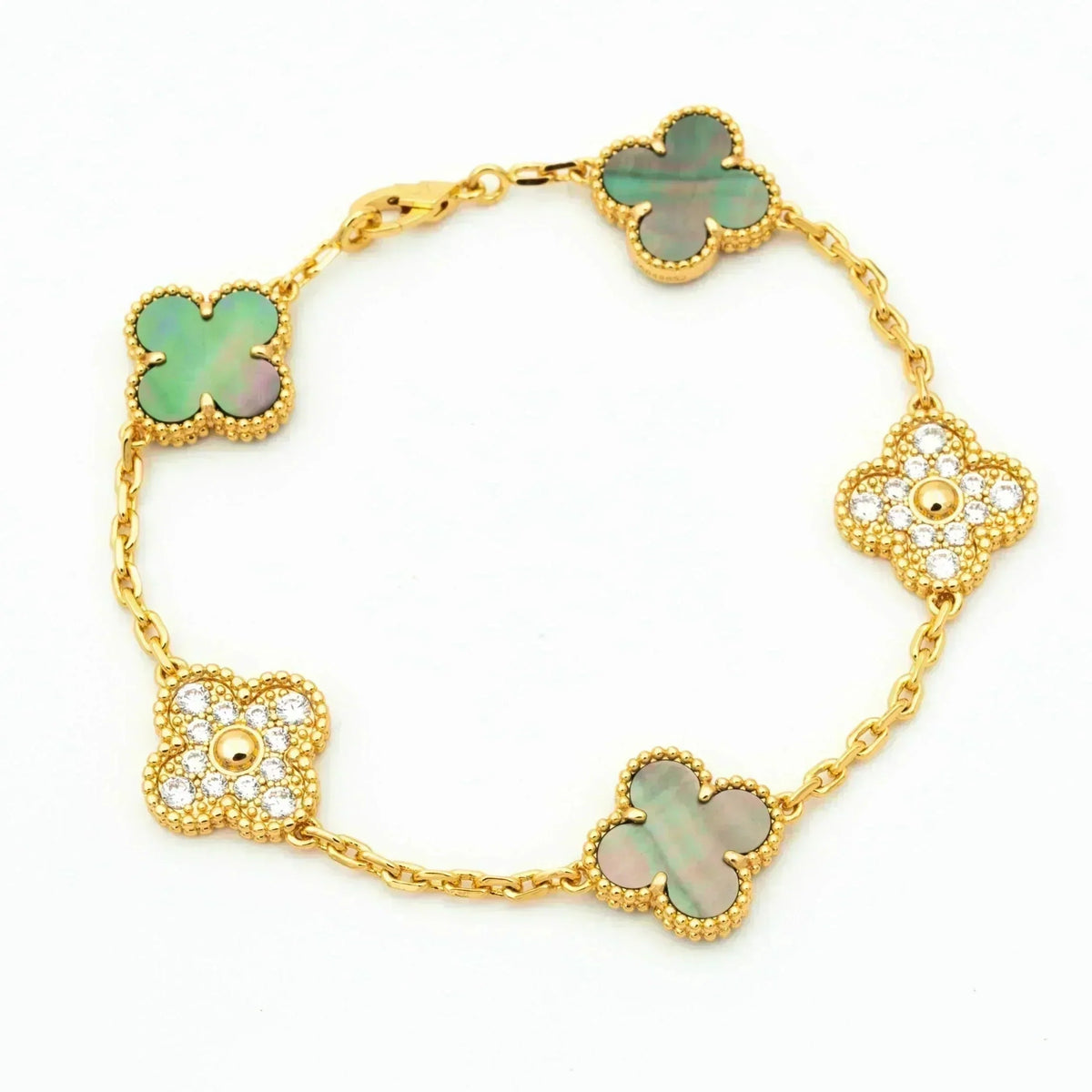 [⭐Glow Muse] CLOVER 5 MOTIF GRAY MOP BRACELET COLLECTION