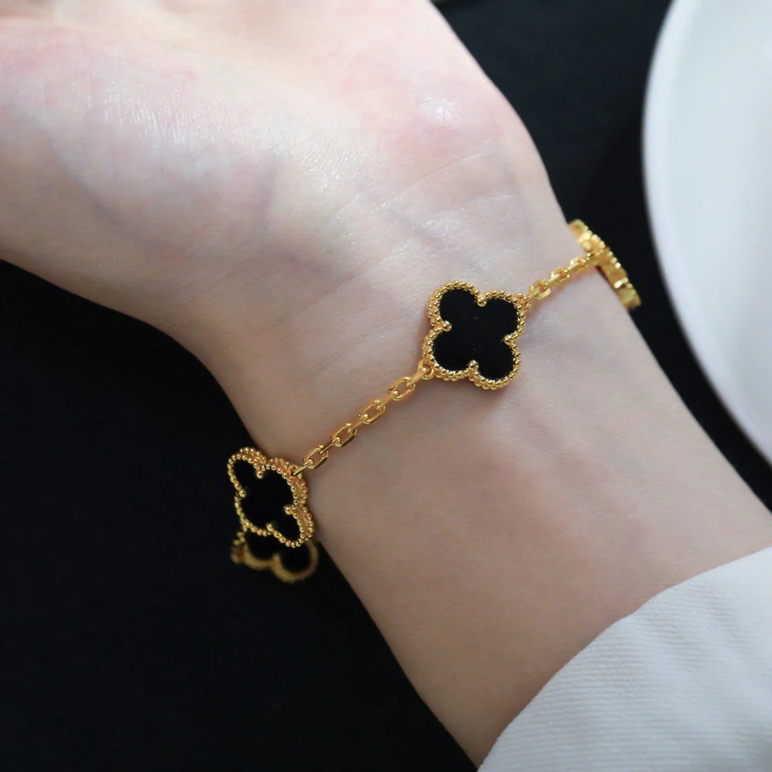 [⭐Glow Muse] CLOVER 5 MOTIF ONYXS BRACELET COLLECTION
