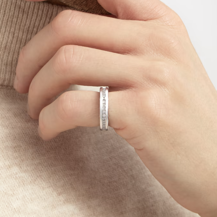 [Glow Muse]ZERO 1 ONE-BAND PAVED DIAMONDS ON THE SPIRAL RING