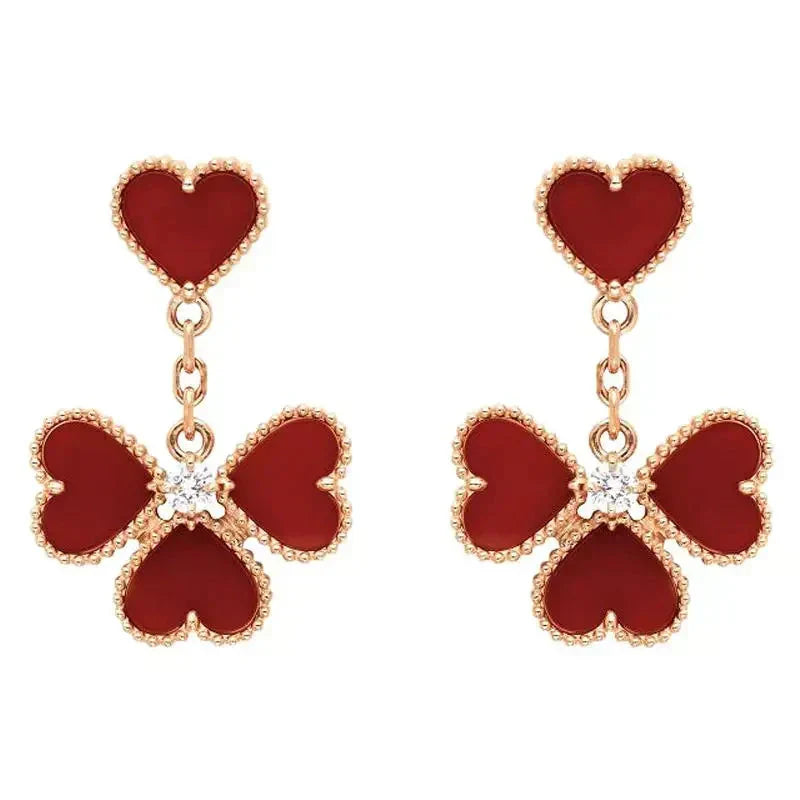[Glow Muse]SWEET CLOVER CARNELIAN EARRINGS