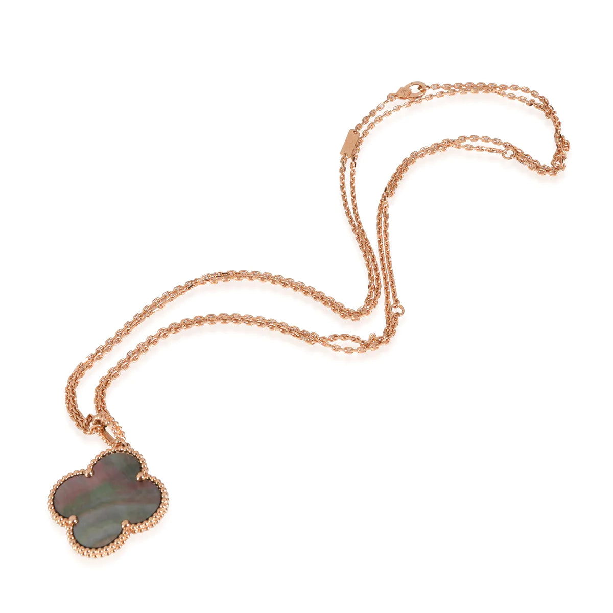 [Glow Muse]CLOVER 25MM GOLD DARK MOP BIG CLOVER NECKLACE