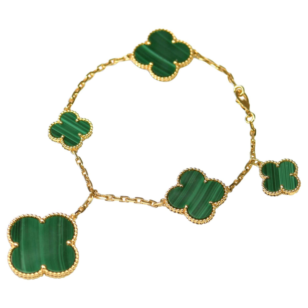 [Glow Muse]MAGIC CLOVER MALACHITE GOLD BRACELET 5 MOTIFS