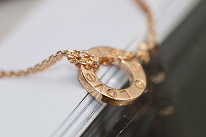 [Glow Muse]LOVE NECKLACE ADJUSTABLE ROSE GOLD 2 DIAMOND