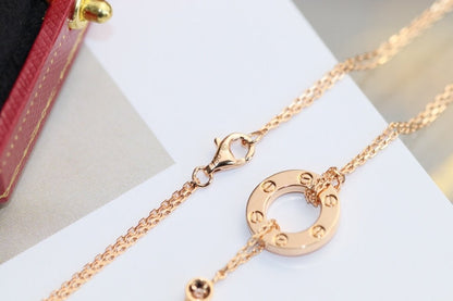 [Glow Muse]LOVE NECKLACE ADJUSTABLE ROSE GOLD 2 DIAMOND