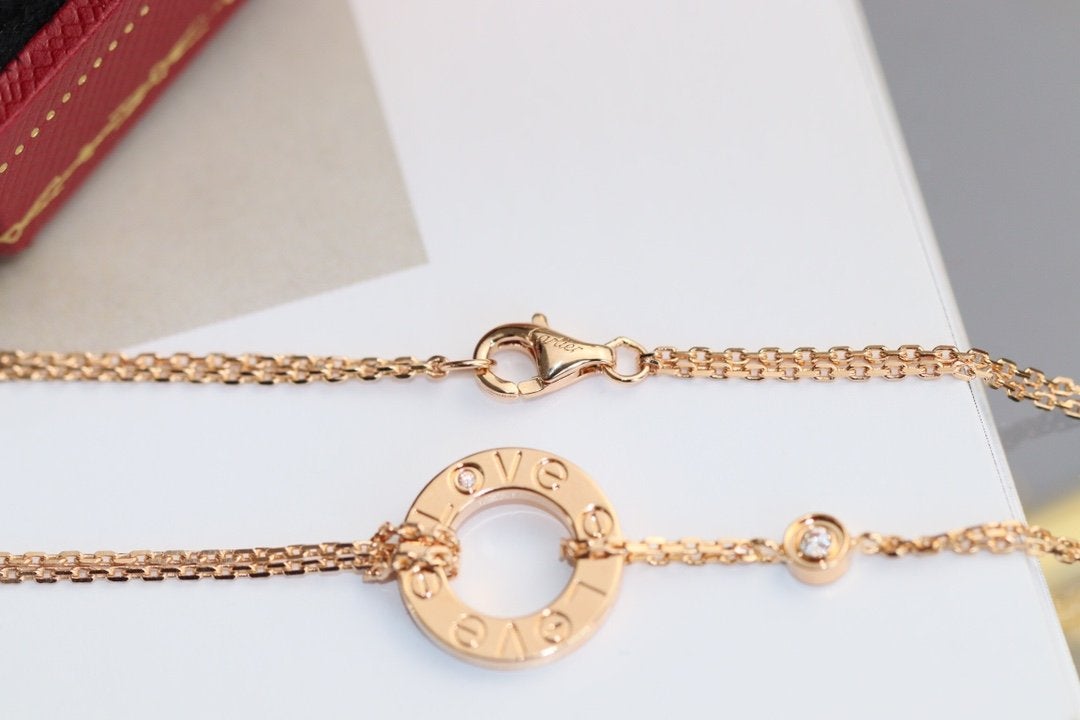 [Glow Muse]LOVE NECKLACE ADJUSTABLE ROSE GOLD 2 DIAMOND