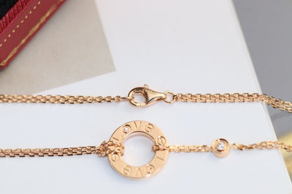 [Glow Muse]LOVE NECKLACE ADJUSTABLE ROSE GOLD 2 DIAMOND