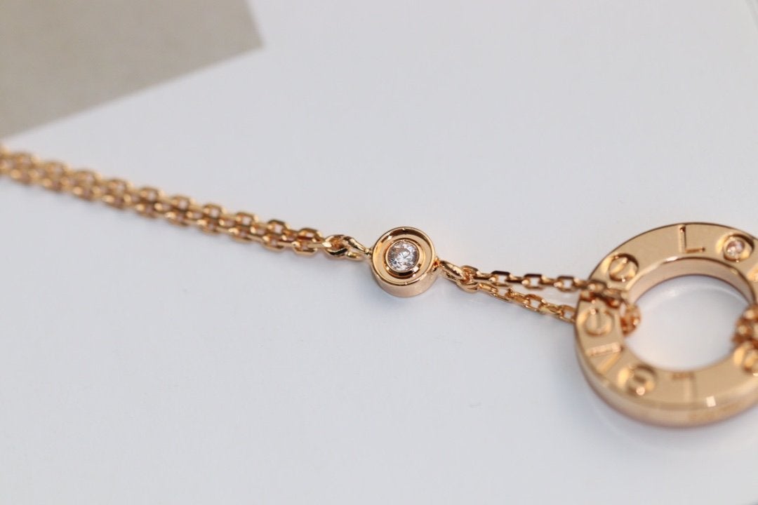 [Glow Muse]LOVE NECKLACE ADJUSTABLE ROSE GOLD 2 DIAMOND