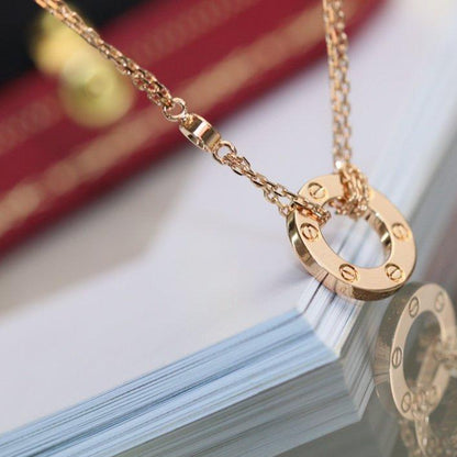 [Glow Muse]LOVE NECKLACE ADJUSTABLE ROSE GOLD 2 DIAMOND