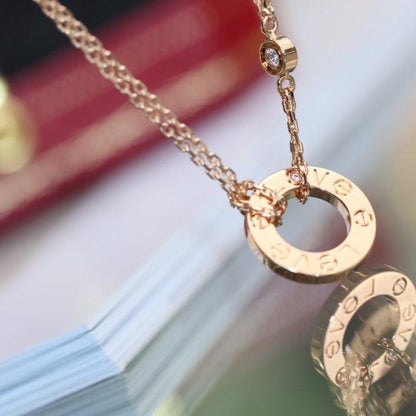[Glow Muse]LOVE NECKLACE ADJUSTABLE ROSE GOLD 2 DIAMOND