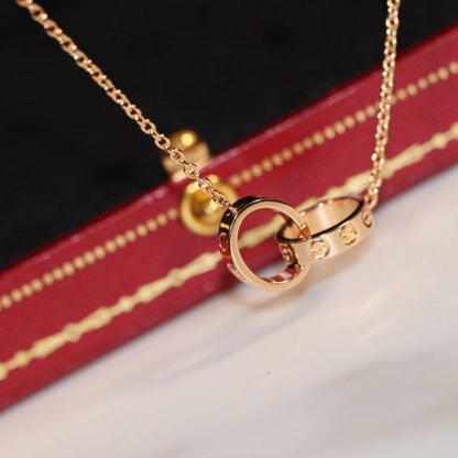 [Glow Muse]LOVE NECKLACE PINK GOLD AND SILVER