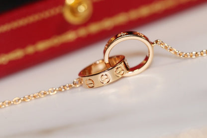 [Glow Muse]LOVE NECKLACE PINK GOLD AND SILVER
