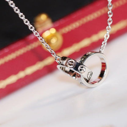 [Glow Muse]LOVE NECKLACE PINK GOLD AND SILVER