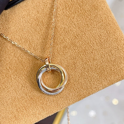 [Glow Muse]TRINITY NECKLACE SILVER GOLD PINK GOLD DIAMONDS