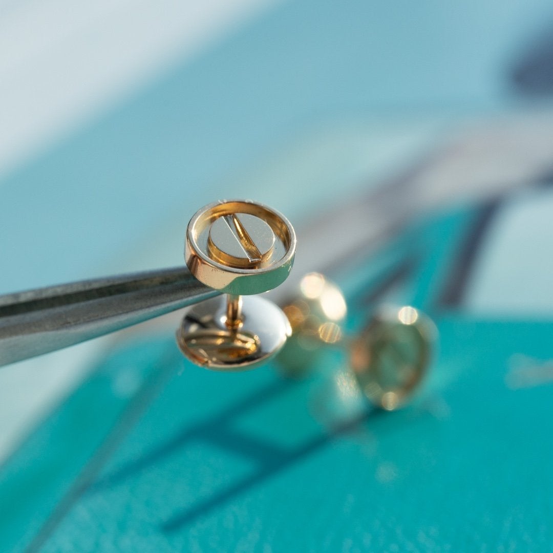 [Glow Muse]LOVE EARRINGS PINK GOLD 10MM