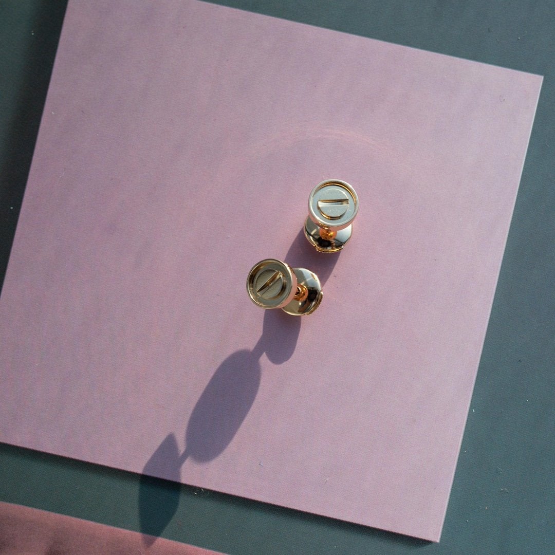 [Glow Muse]LOVE EARRINGS PINK GOLD 10MM