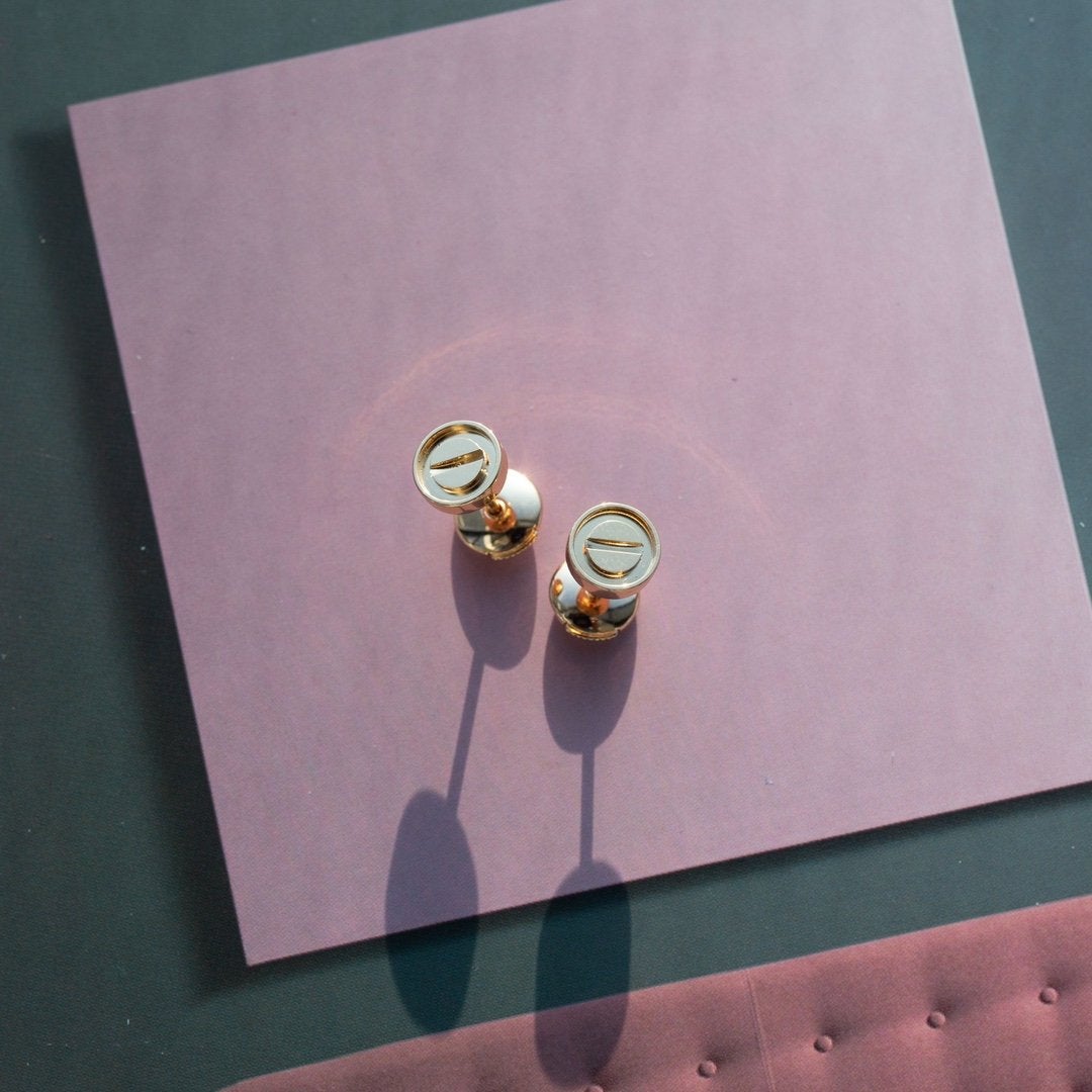 [Glow Muse]LOVE EARRINGS PINK GOLD 10MM