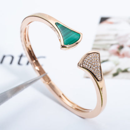 [Glow Muse]DREAM BRACELET OPEN MALACHITE PINK GOLD