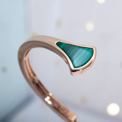 [Glow Muse]DREAM BRACELET OPEN MALACHITE PINK GOLD